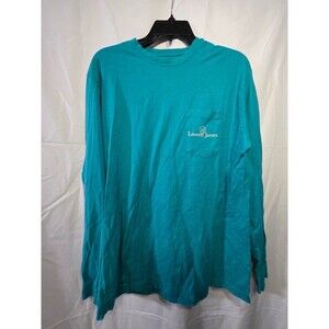 Lauren James Sweet Tee Long Sleeve Pocket T Shirt Large Teal Green